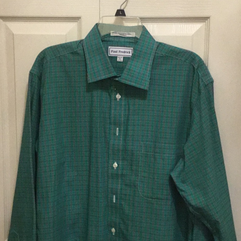 Paul Fredrick Green Casual Button Down Shirt